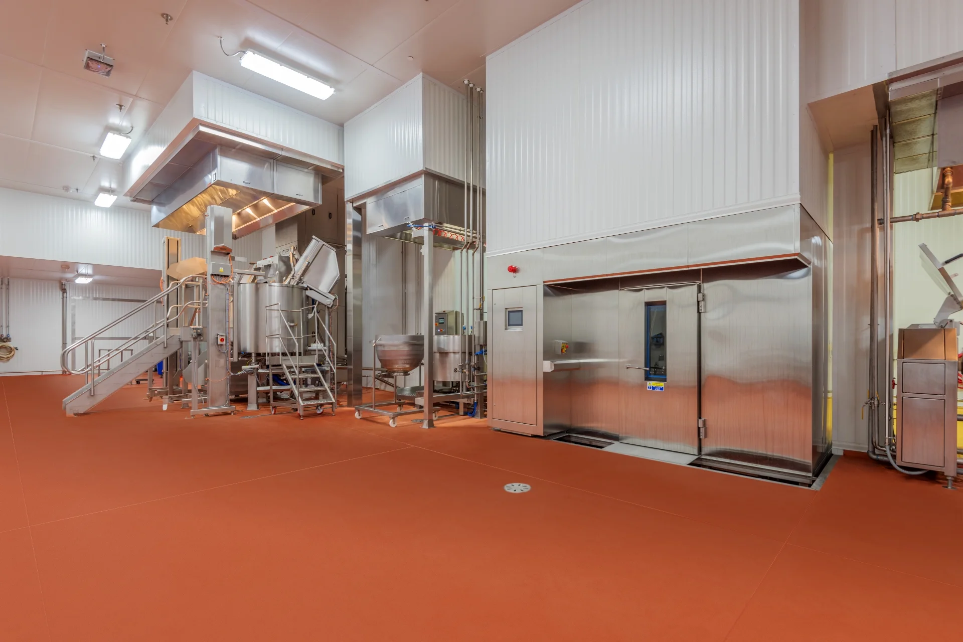 red manufacturing floor