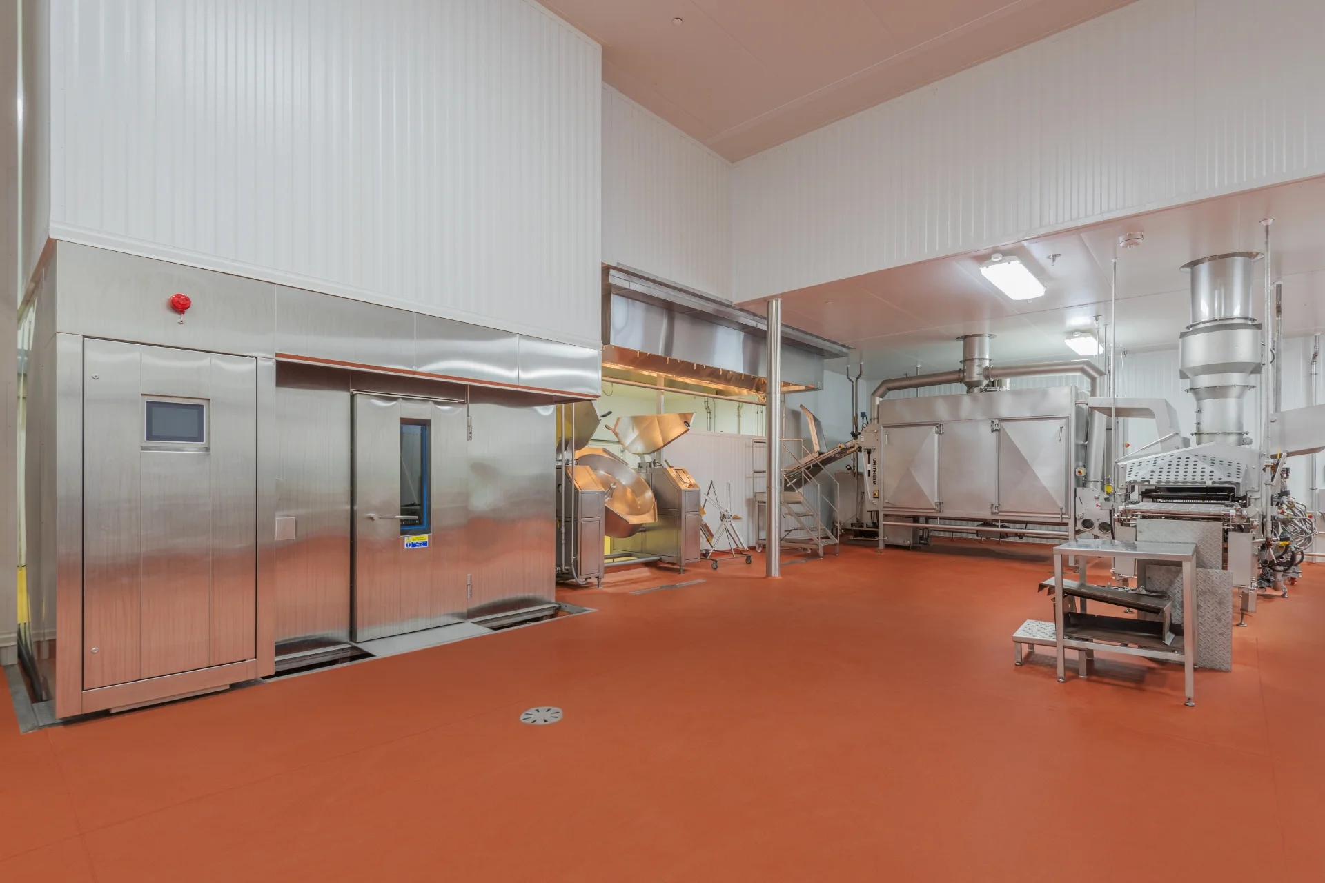 red manufacturing floor