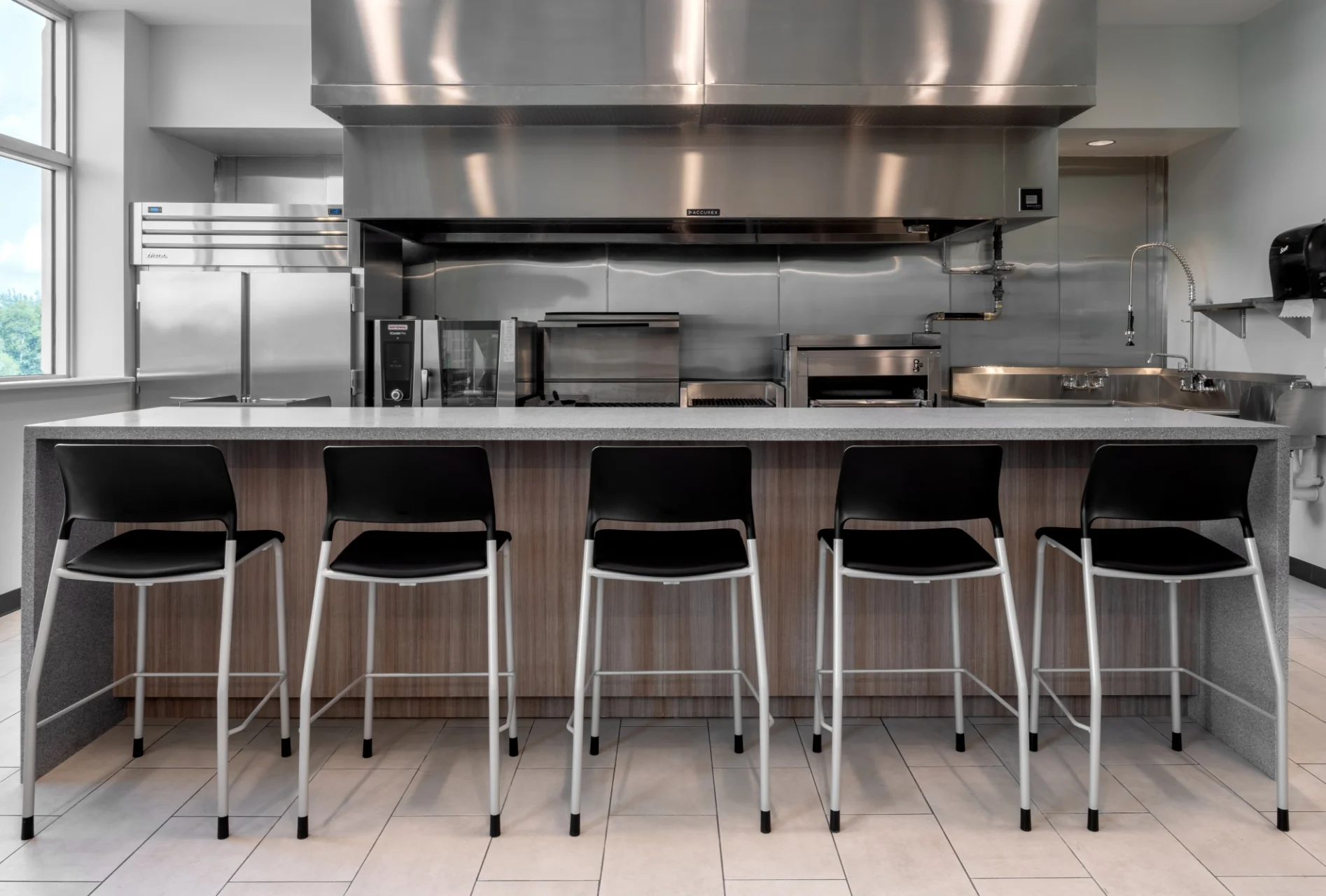 staff kitchen counter island