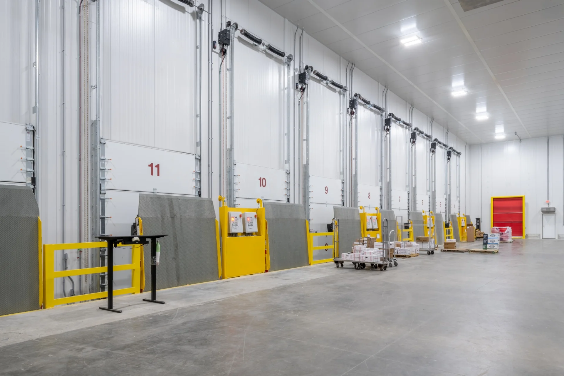 warehouse interior and truck bays