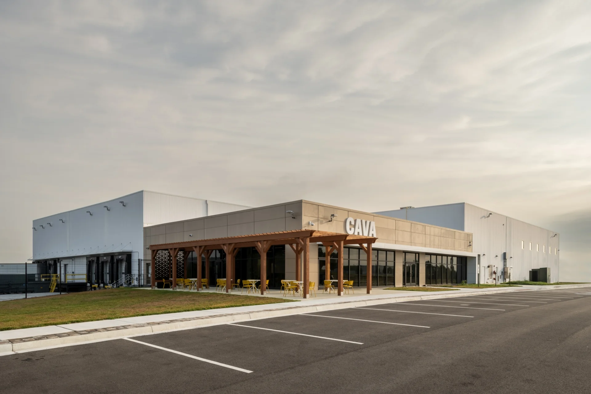 building exterior and parking lot