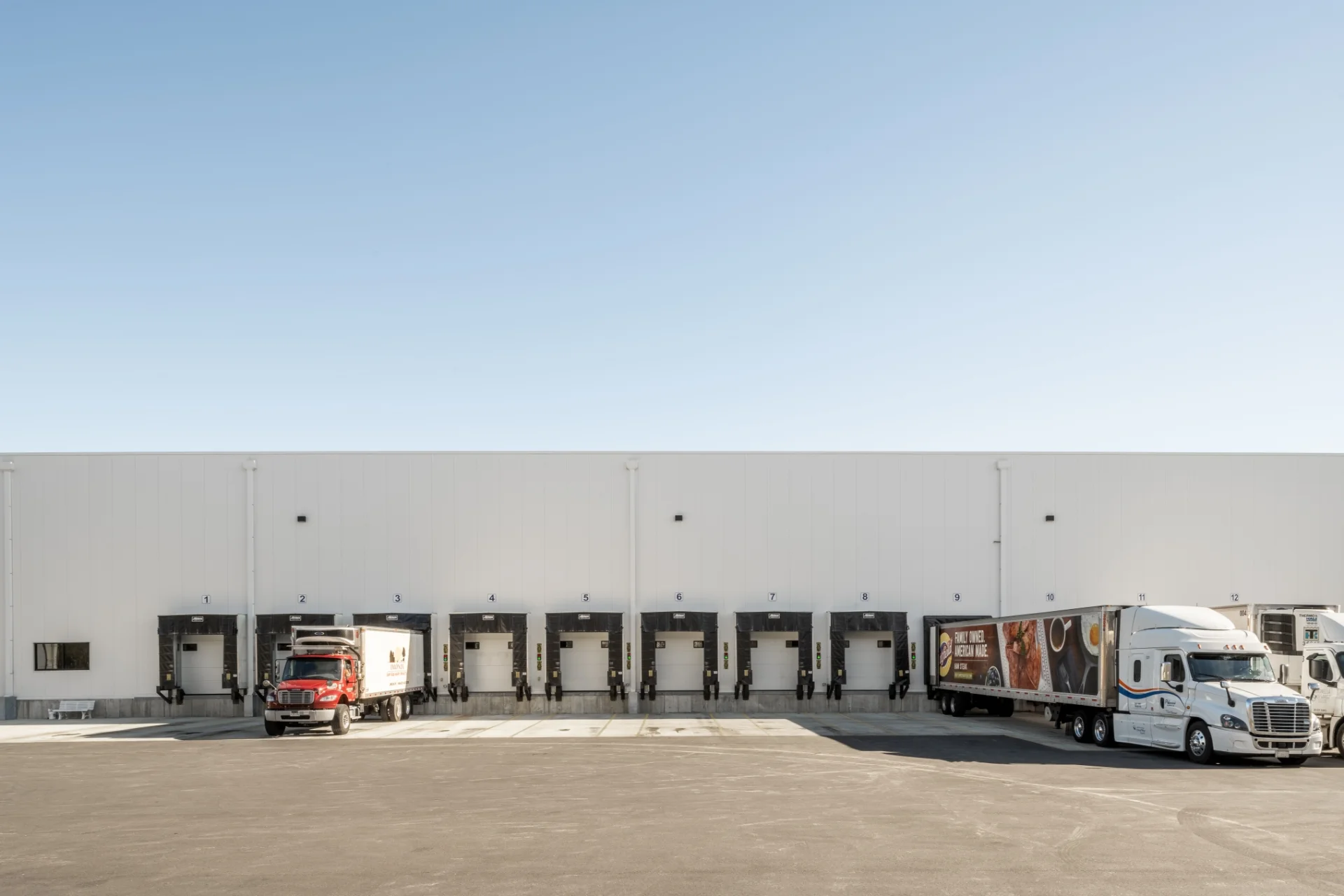 building rear exterior truck bays