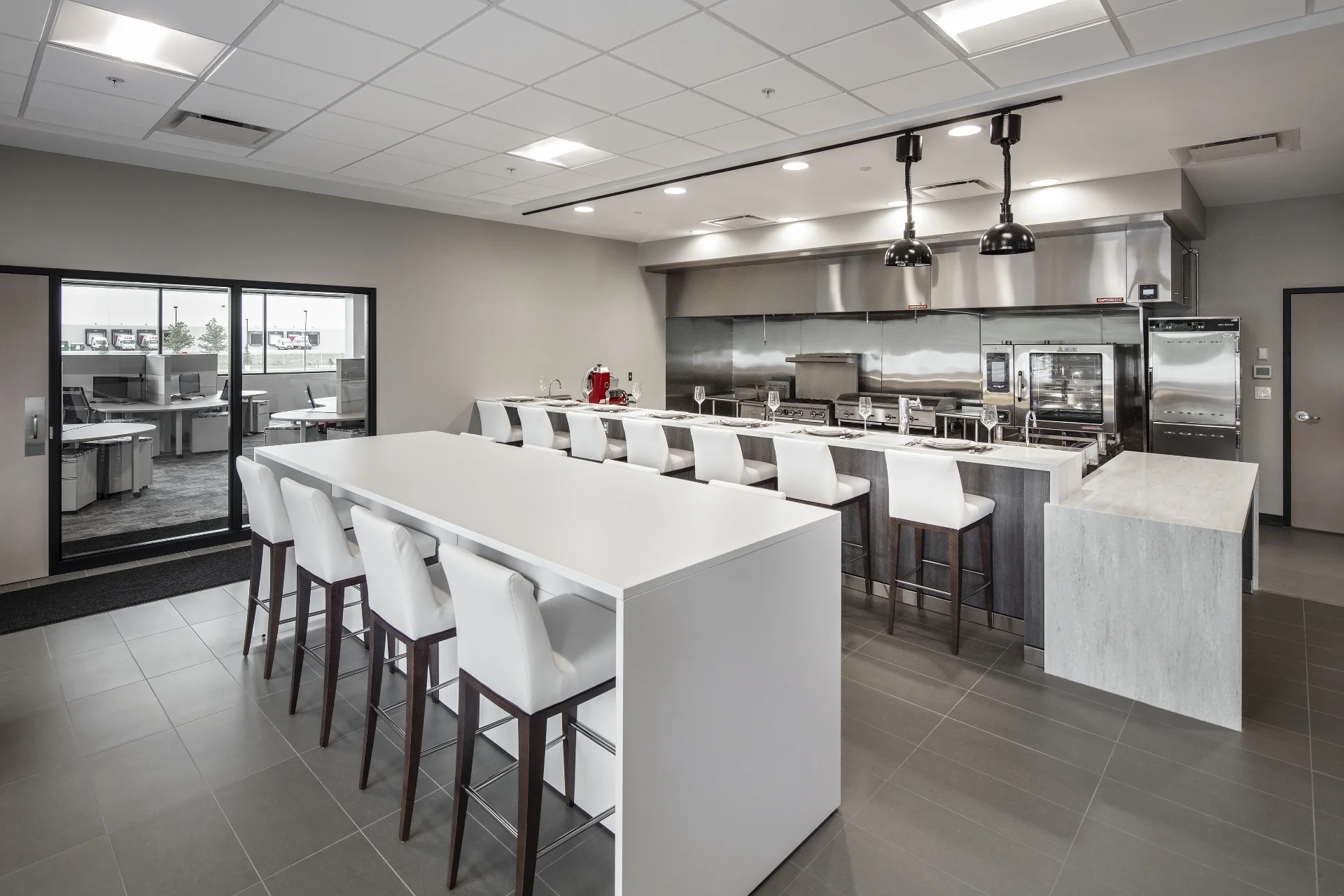staff kitchen and dining area