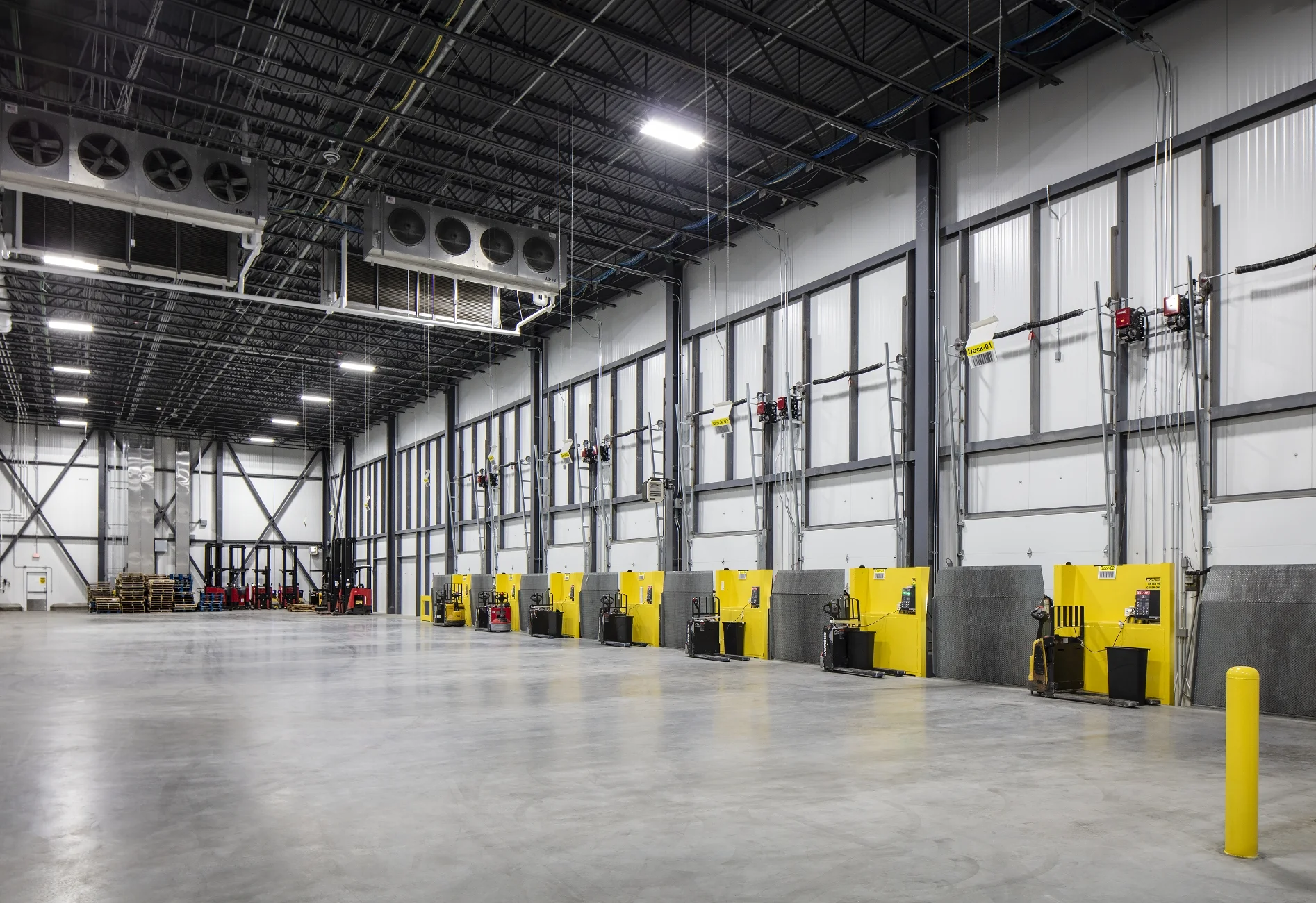 warehouse floor and truck bay interiors
